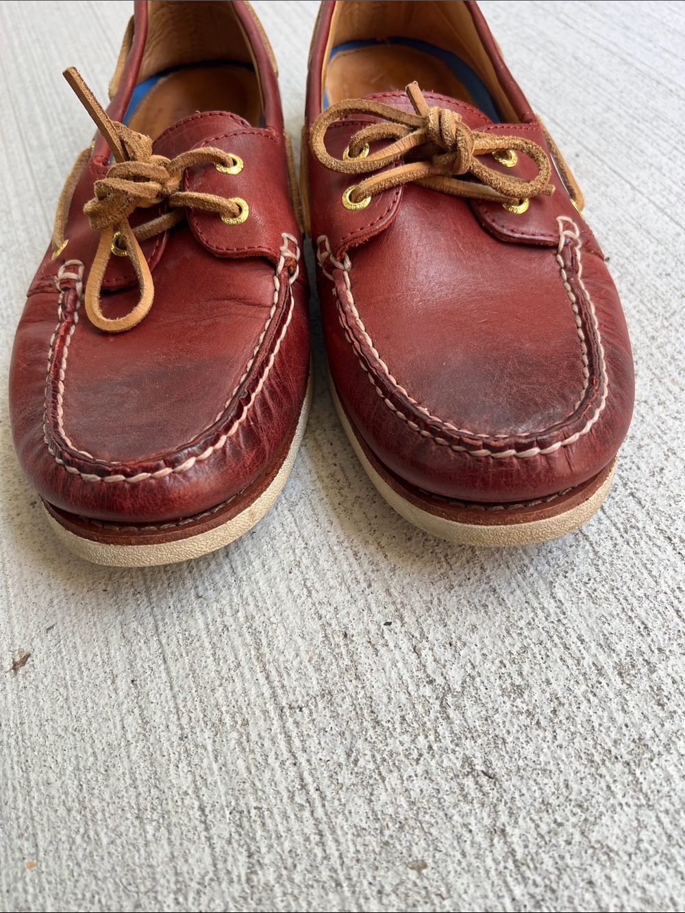 Sperry Top-Sider Gold Cup Dark Red Burgundy Leather Boat Shoes with Tan Laces 11 - Picture 8 of 11